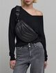 Woman's black skull and crossbones sweater-4