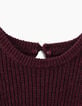 Jersey ciruela de tricot con cuello amovible niña-6