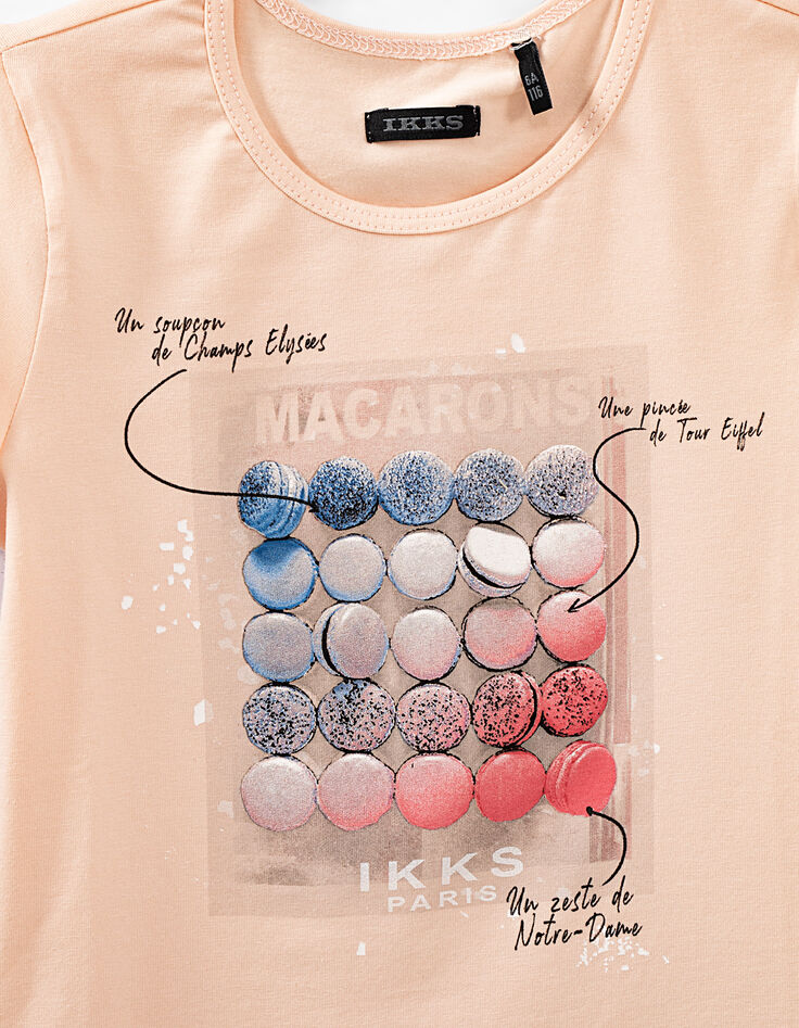 Girls’ powder pink macaron image T-shirt -2 Girls’ powder pink macaron image T-shirt -2