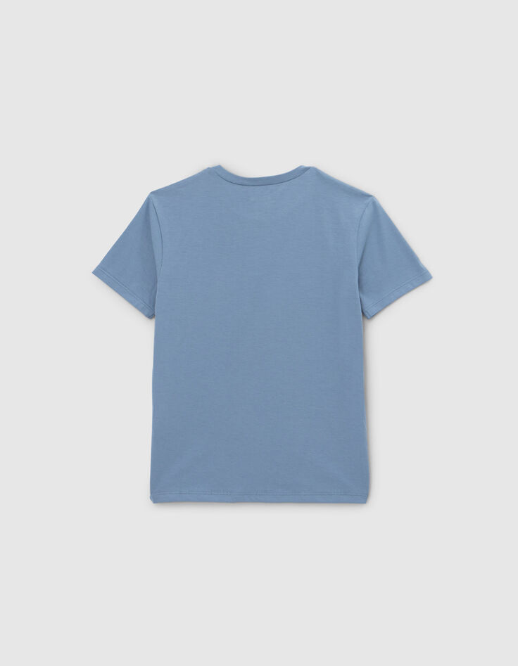 Blauw T-shirt zak met koraalprint jongens-3