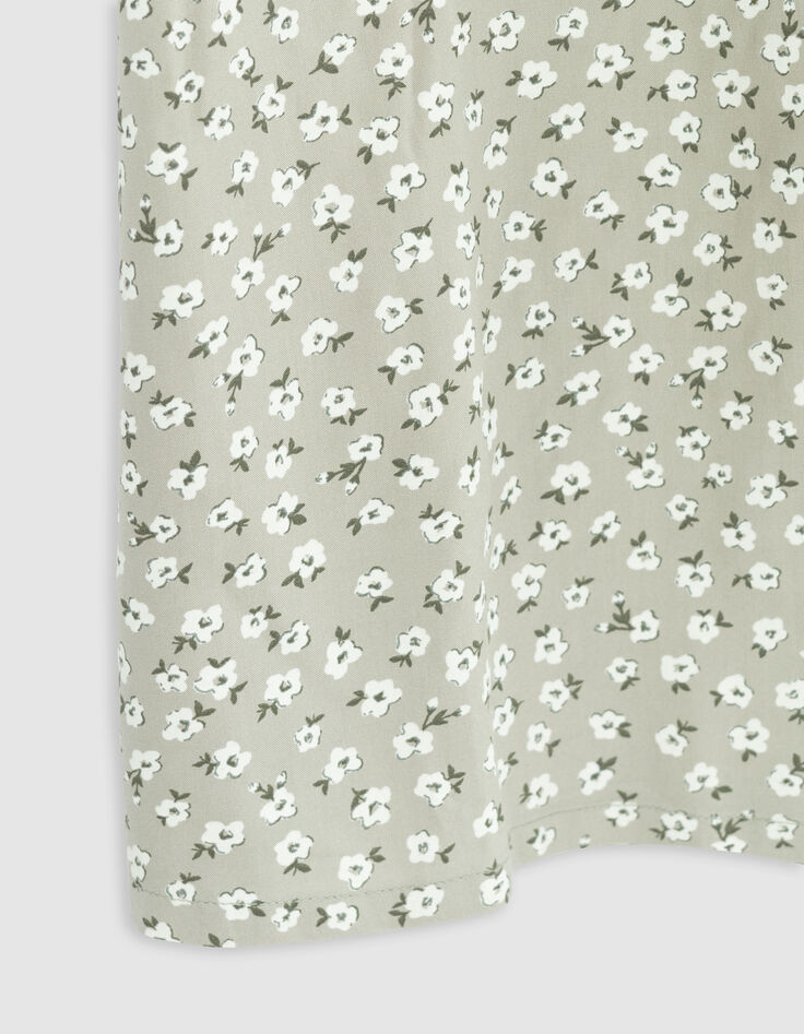 Jupe longue verte imprimé floral d'été fille-5