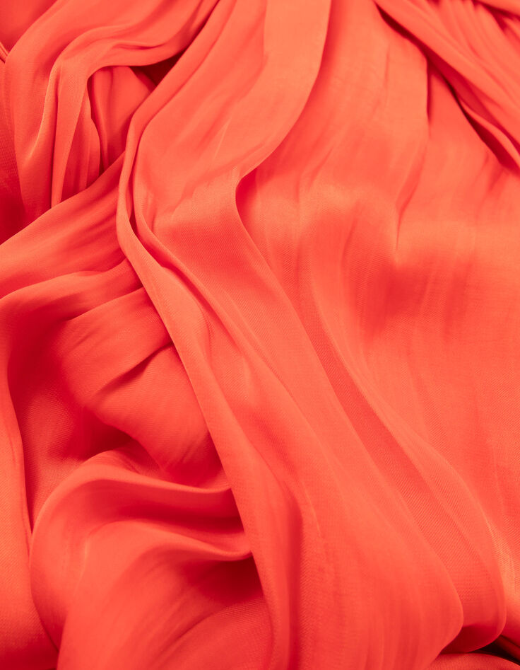 Lange oranje jurk met asymmetrische bovenkant Dames-6