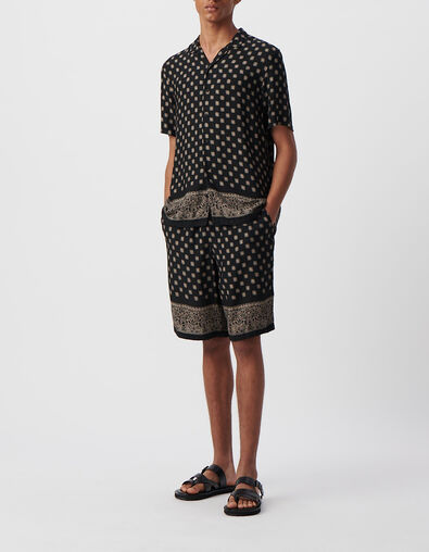 Zwart REGULAR overhemd print Balinese motieven Heren - IKKS