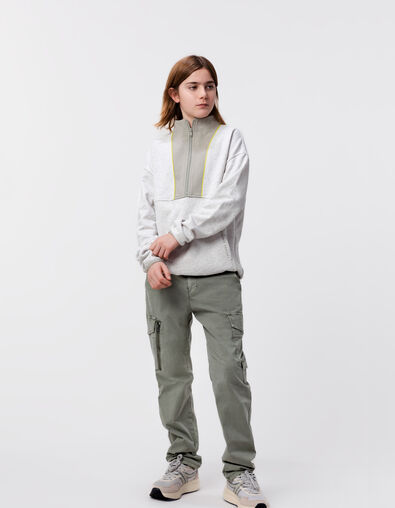 Pantalon BATTLE kaki poche zippée garçon - IKKS