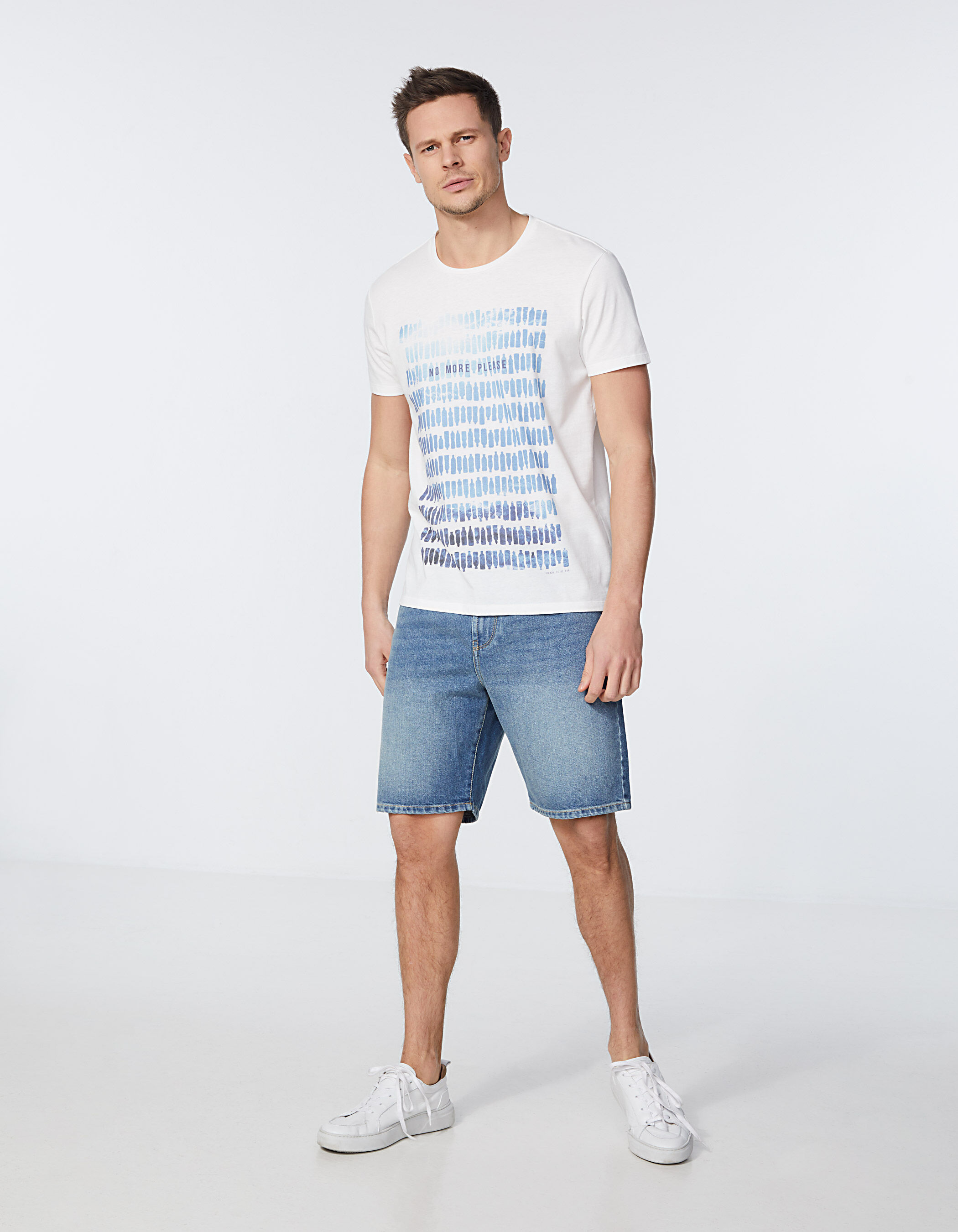 Bermuda en jean TAPERED marine Homme