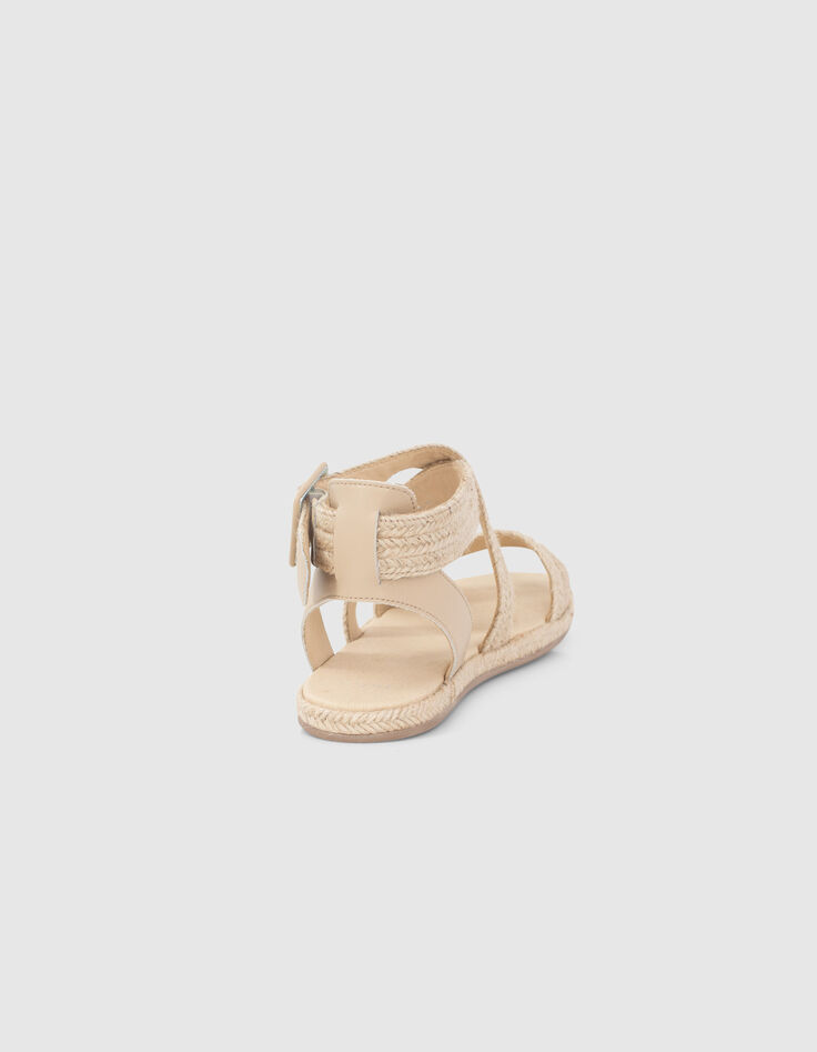 Sandales plates en raphia naturel boucle cheville femme-3