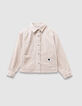 Ecru overshirt ribvelours meisjes-2