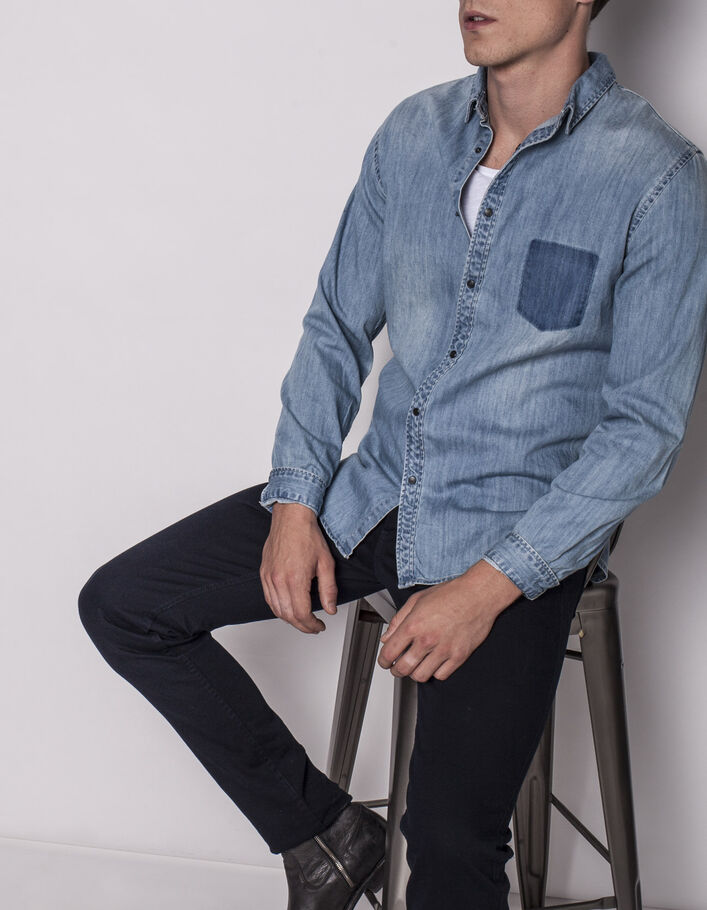 Chemise en jeans mince pour homme - Jeans Dépôt