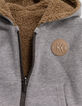 Cardigan réversible molleton gris sherpa camel bébé garçon-6