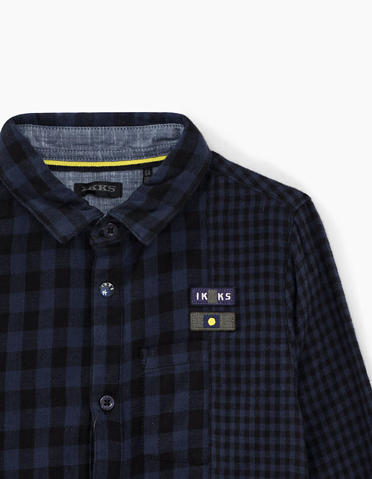 Boys’ indigo and black checked shirt-3
