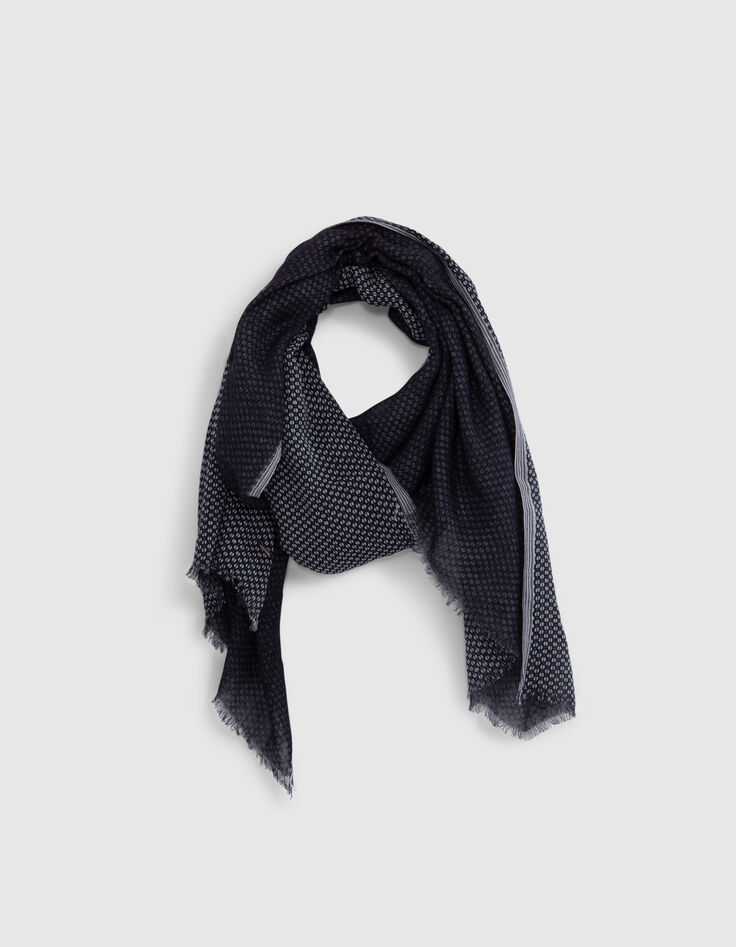 Men&rsquo;s navy double-sided scarf-1