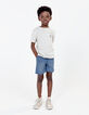 Boys’ comfy denim Bermuda shorts with elasticated waist-2