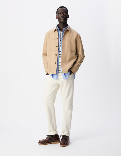 Dunkelbeige Herren &Uuml;berhemd Spiritus Anzugjacke - IKKS