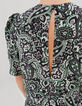 Robe longue en viscose imprimé cachemire vert femme-3