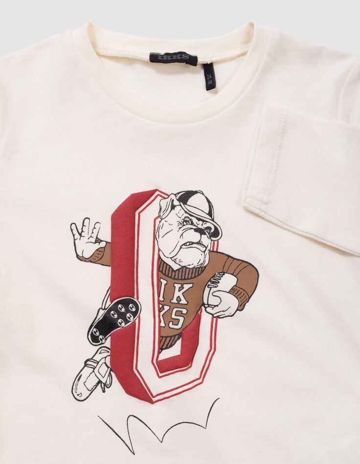 Camiseta crudo algodón perro-jugador de rugby niño-2 Camiseta crudo algodón perro-jugador de rugby niño-2