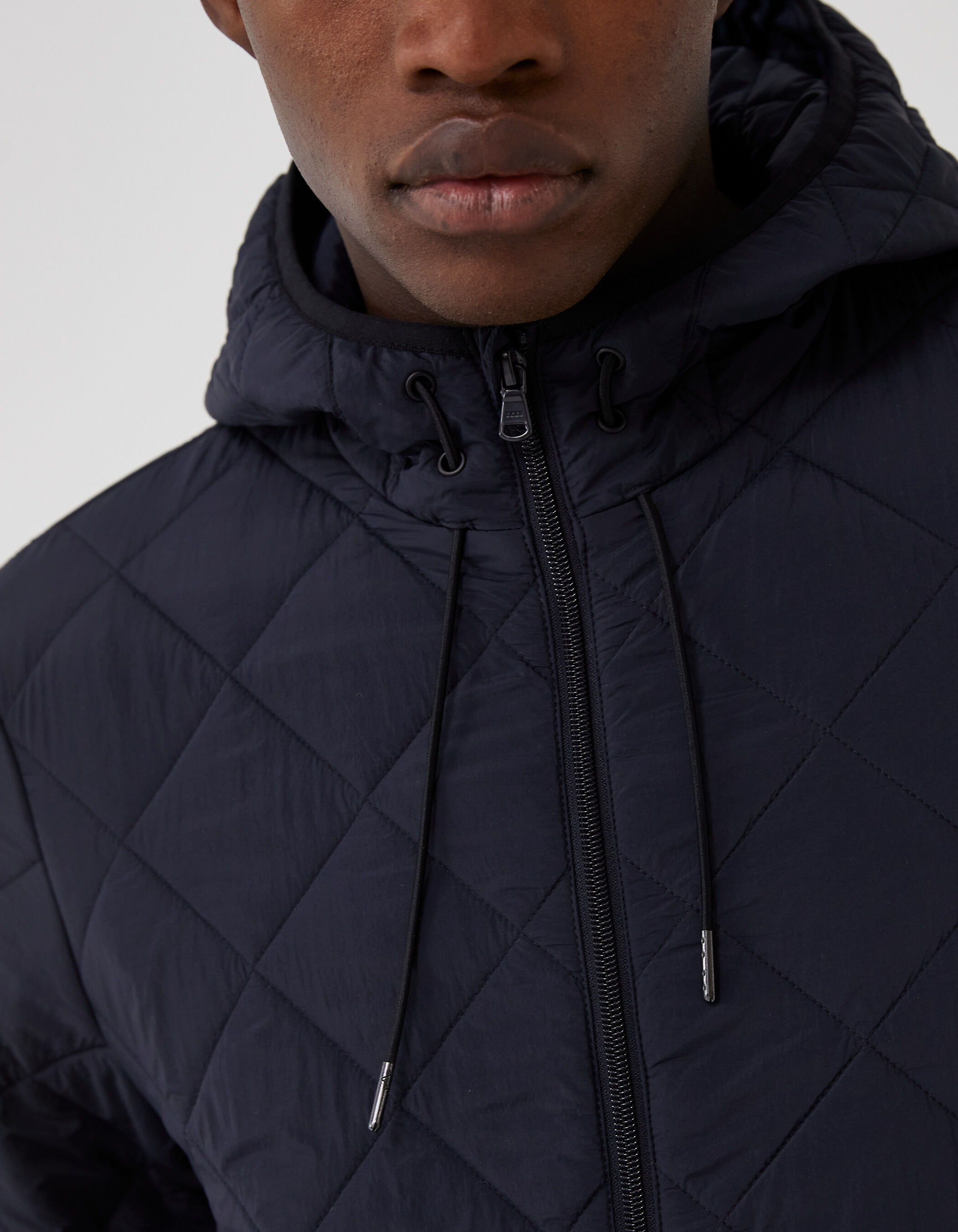 Sous doudoune marine matelassee a capuche Homme