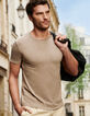 Men’s mink cotton and hemp round-neck T-shirt-1