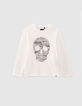 Boys’ off-white T-shirt with skull-writing-2