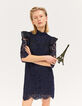 Women's navy blue lace dress-4