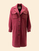 Manteau long rose motif rayures I.Code-7