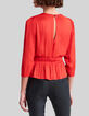 Blouse orange recyclée avec basque Femme-2