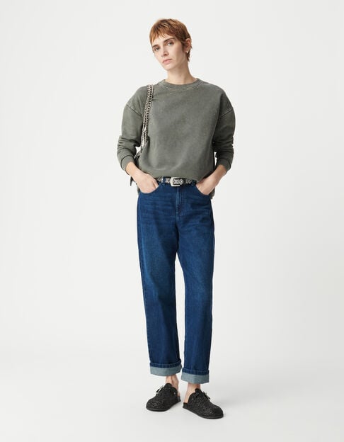 Blaue Damen-Cropped Boyfriend-Jeans - IKKS