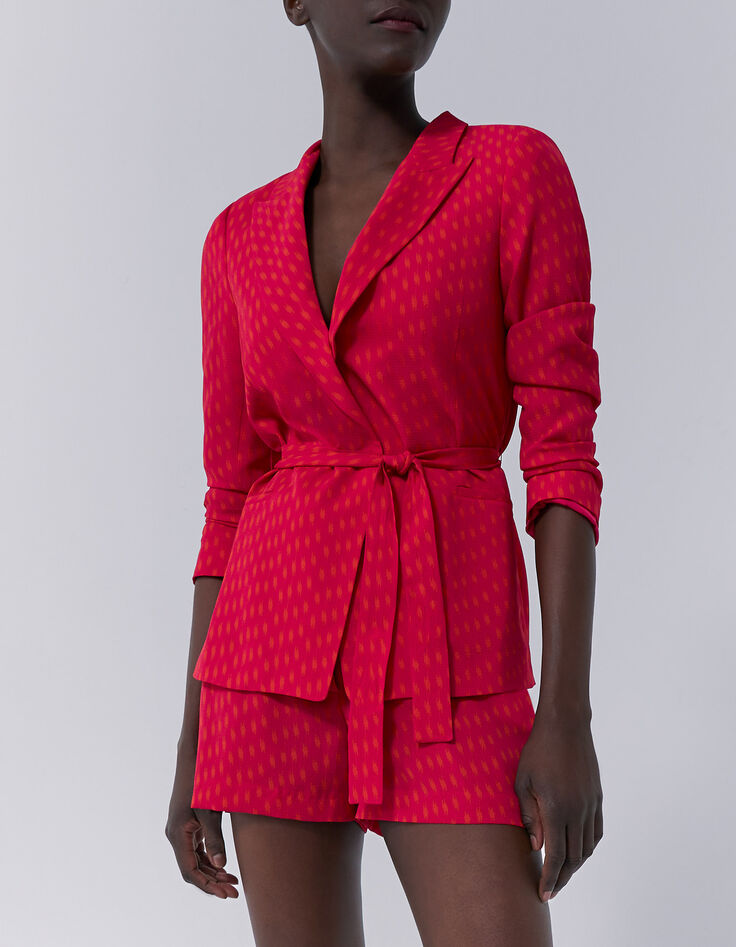Fuchsia geklede short print dames-4