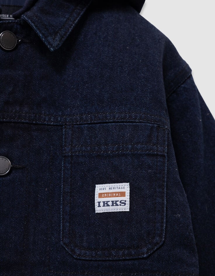 Veste en jean brut esprit worker garçon-8 Veste en jean brut esprit worker garçon-8