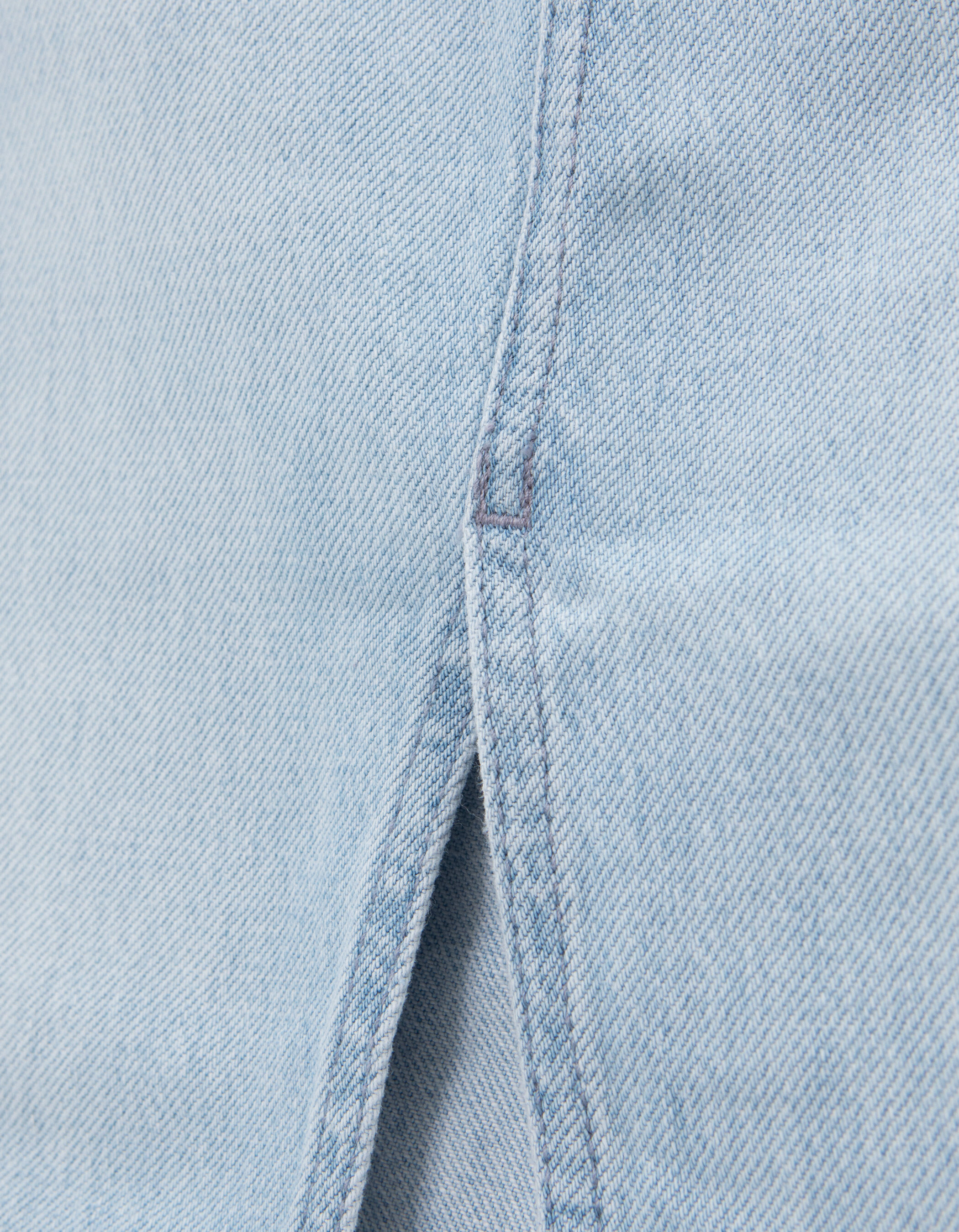 Jupe midi en jean light blue coton bio Femme IKKS
