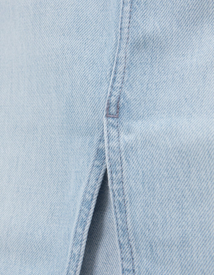 Women’s light blue organic cotton denim midi skirt - IKKS
