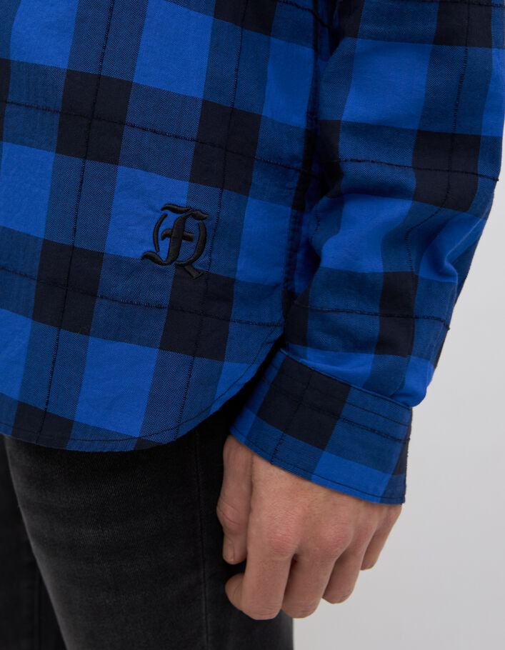 Men’s electric blue checkerboard REGULAR shirt-5
