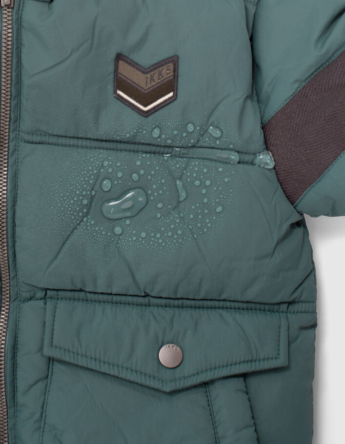 Stone Green Jungensteppjacke mit Futter und Kapuze - IKKS