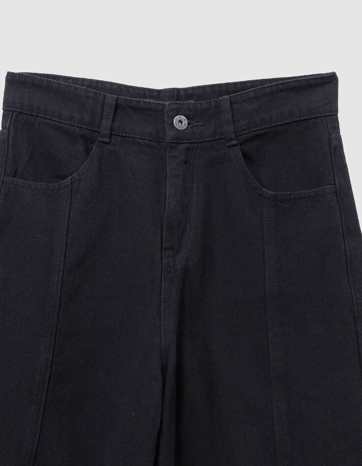 Zwarte wijde jeans voor jongens-2