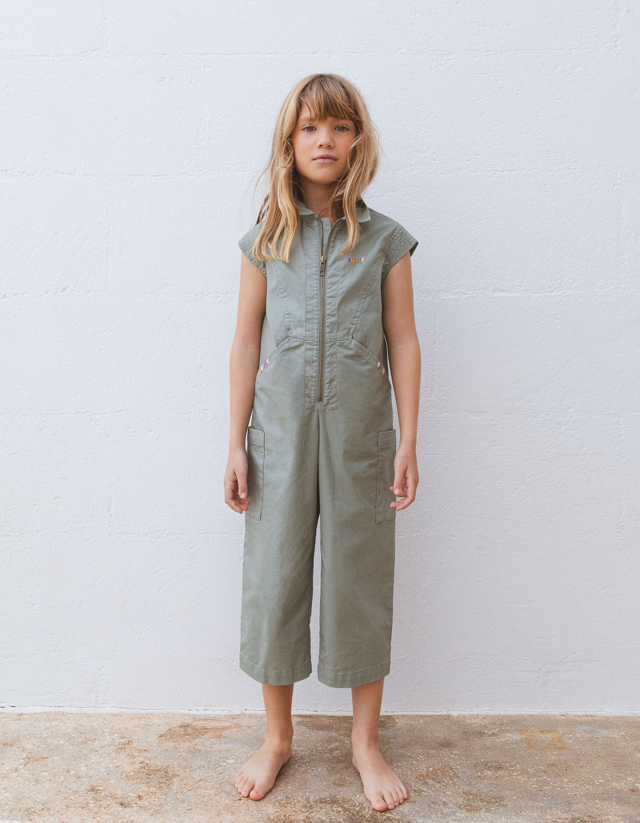 Girls khaki jumpsuit new arrivals