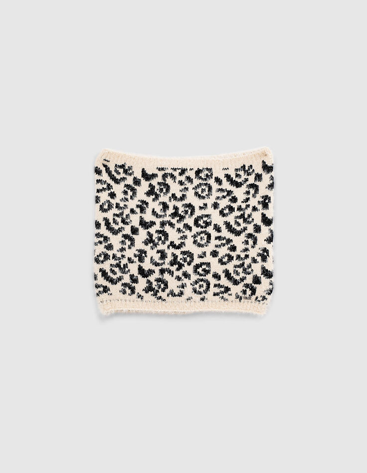 Cuello beige punto fantasía forrado niña-1