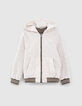 Bomber r&eacute;versible nylon kaki et molleton gris gar&ccedil;on-6