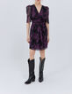 Korte zwarte jurk dandy flower print Dames-6