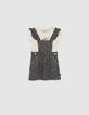 Conjunto vestido negro estampado y body bebé niña-2