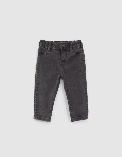 Jean gris décor microbilles côtés bébé fille