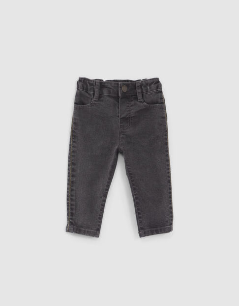 Graue Baby-Mädchen-Jeans mit Miniperlendekor an den Seiten