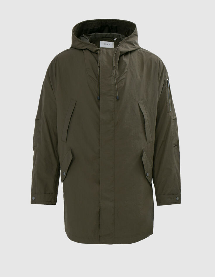 Parka kaki nylon fa&ccedil;on parachute Homme-7