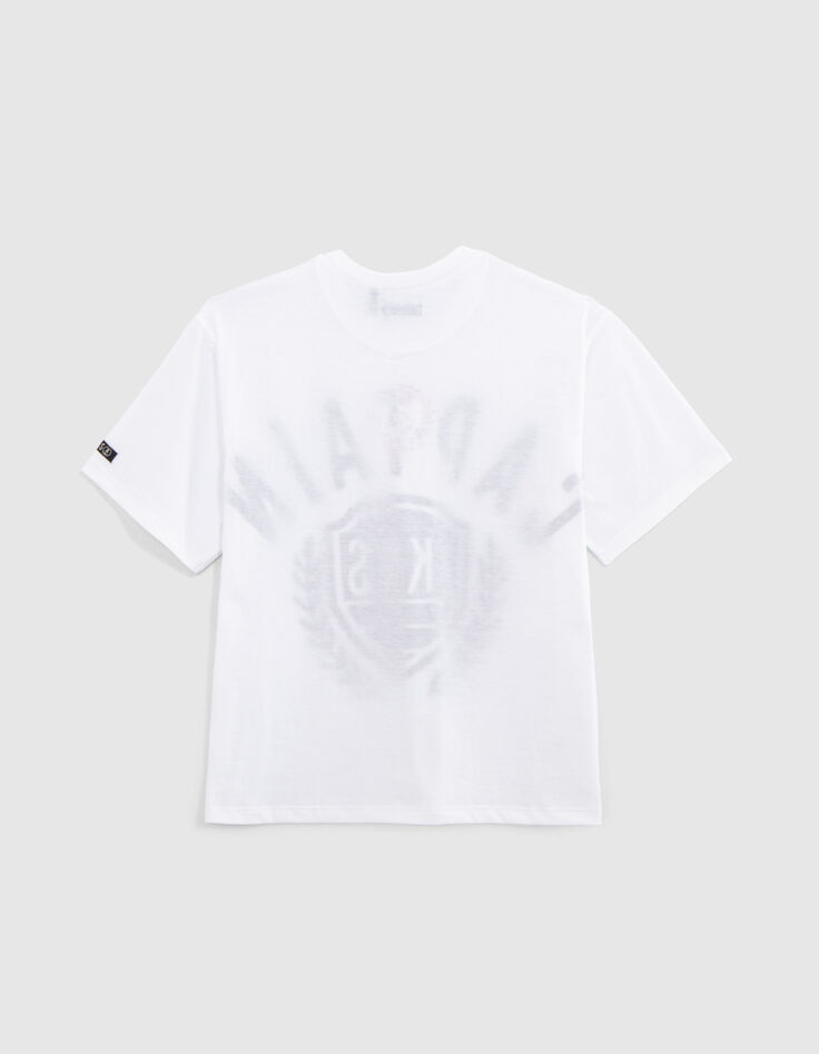 Wit T-shirt opdruk embleem print binnenin jongens-3