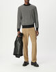 Men&rsquo;s black knit sailor sweater with white stripes-2