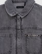 Robe en jean gris coton bio ceinture imprimée fille-4