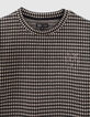 Girls' black and beige houndstooth motif sweatshirt-3