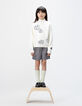 Pull col montant blanc tricot broderies sequins fille-3