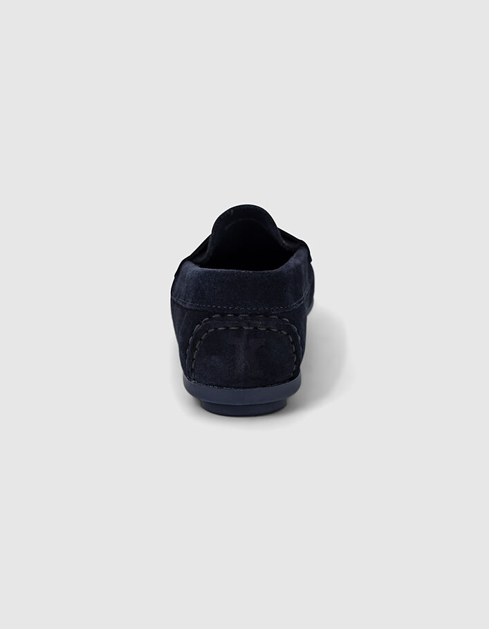 Mocassins navy en cuir velours garçon -4