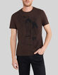 Schokoladebraunes Herren-T-Shirt mit Reggae-Men-Stickerei-1