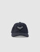 Casquette grise flanelle chevrons brodés Femme-2