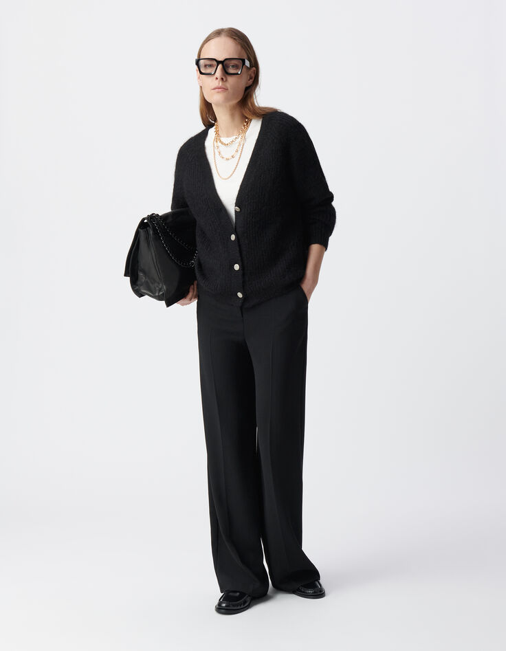 Schwarze Strickjacke in Übergröße für Damen-2